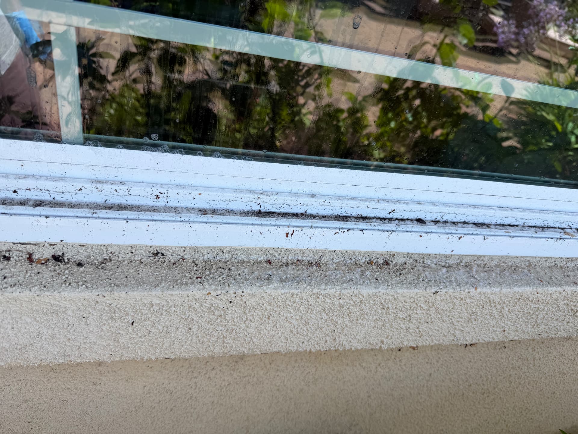 Garden window before cleaning