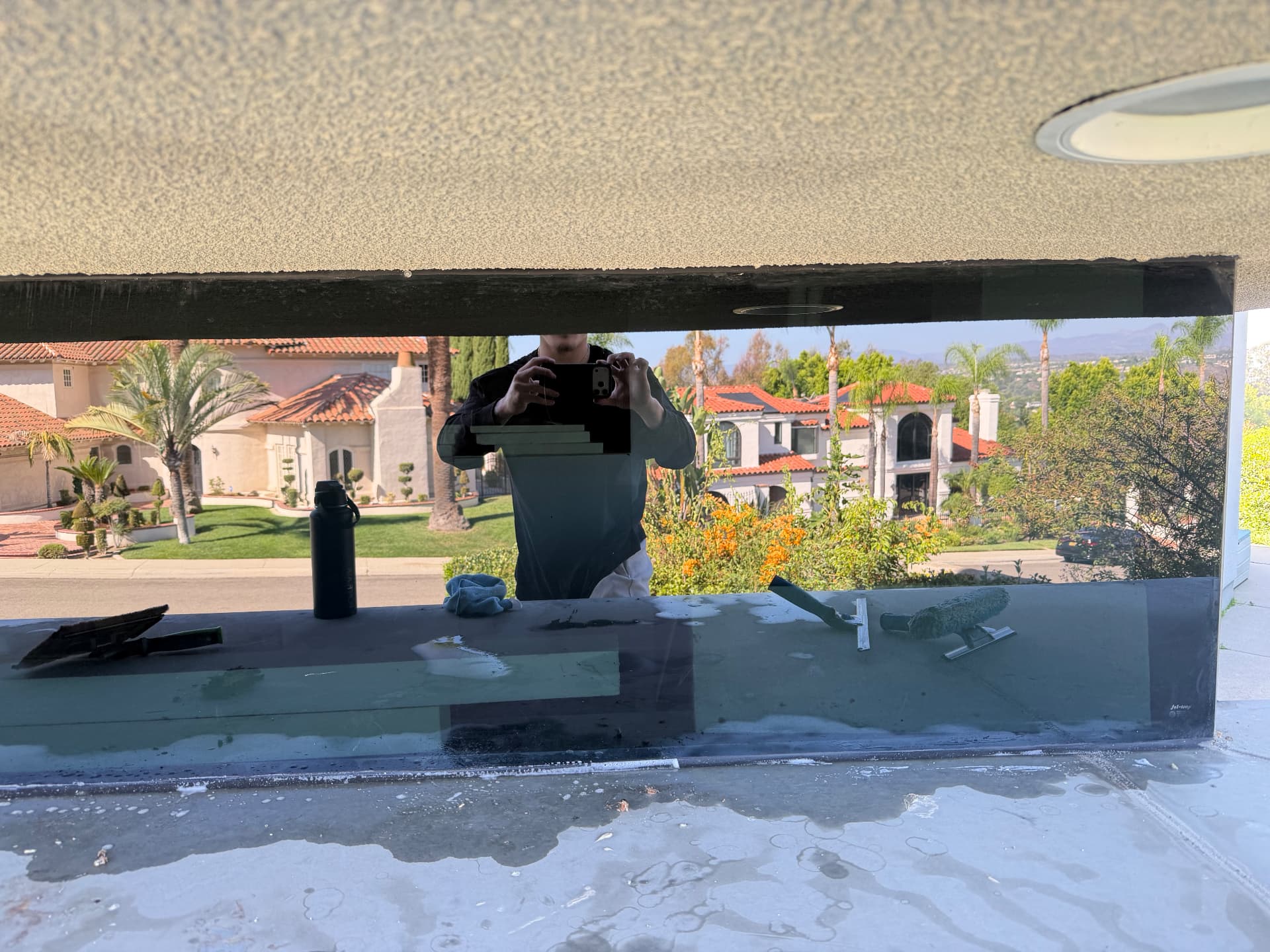 Hillside view panels after cleaning